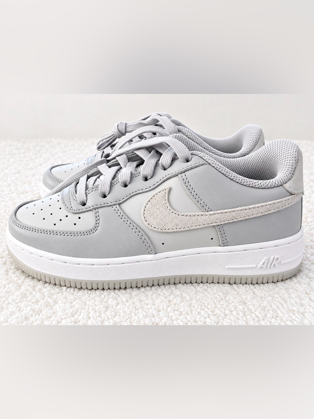 Kids Light Grey Casual Lace-Up Sneakers